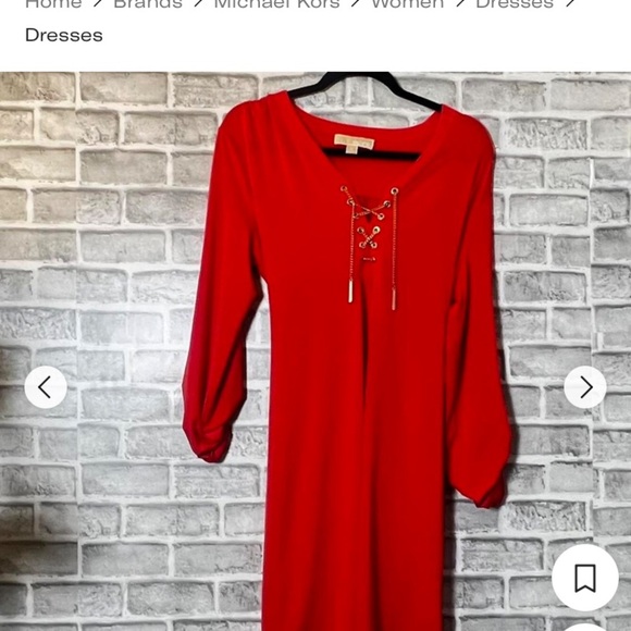 Michael Kors Red Lace-Up Dress size smal - Picture 1 of 2